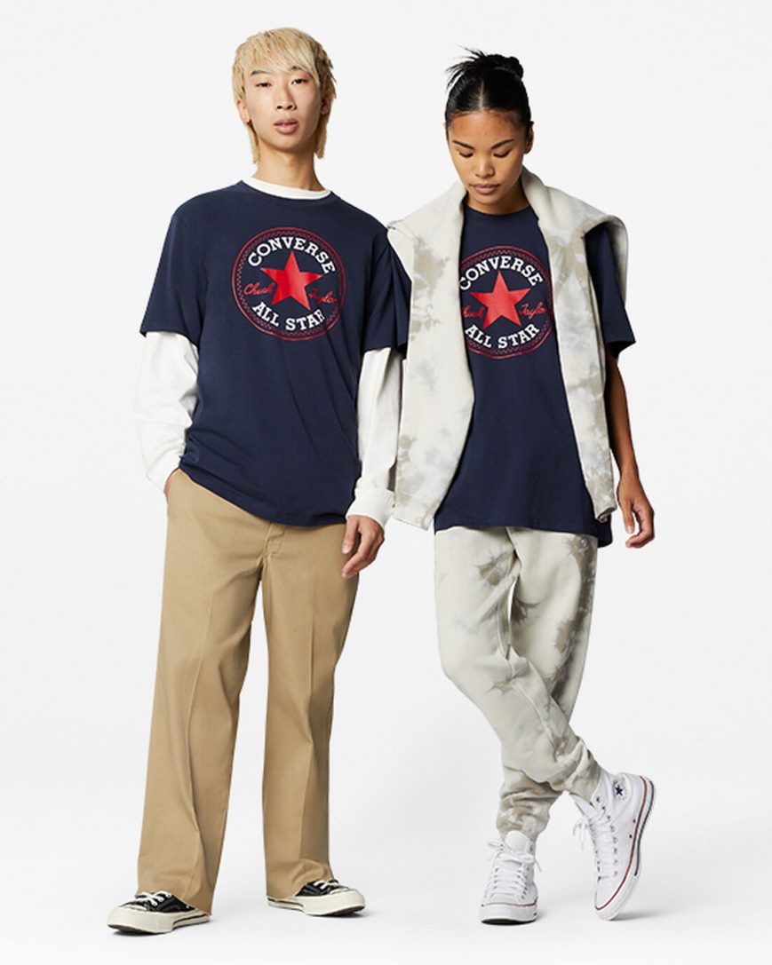 T-Shirts Converse Go-To All Star Patch Standard Fit Panske Obsidian | SK JNAMC8